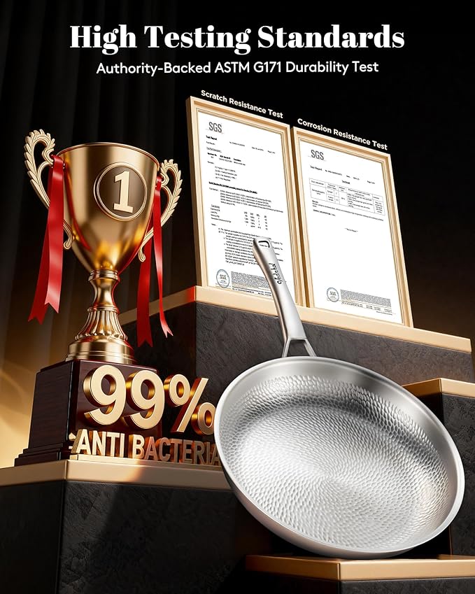 Pure Titanium Hammered Pro frying pan