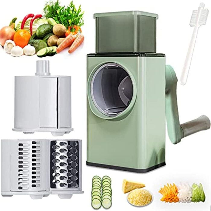 Multifunctional Rotary Vegetable Cutter – 3 in 1 Slicer & Grater
