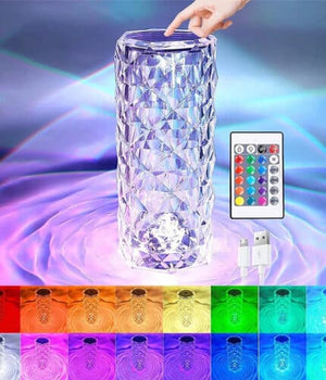 16 Color Diamond Crystal Lamp (Large) โ Remote Controlled LED Table Lamp