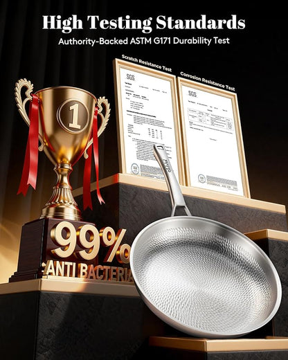Pure Titanium Hammered Pro frying pan