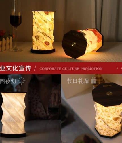 Portable Folding Wooden Table Lamp