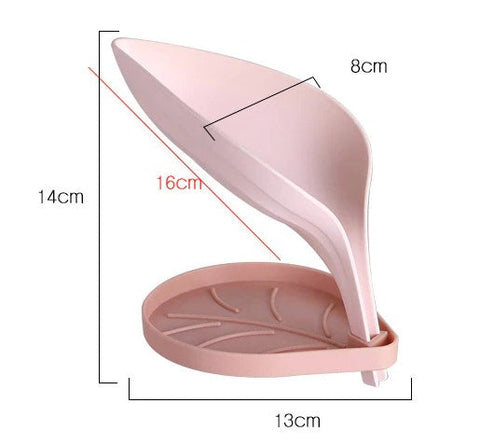 Leaf Shaped Self-Draining Sponge And Soap Dish