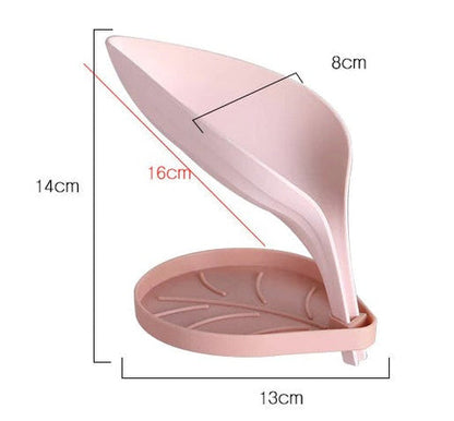 Leaf Shaped Self-Draining Sponge And Soap Dish