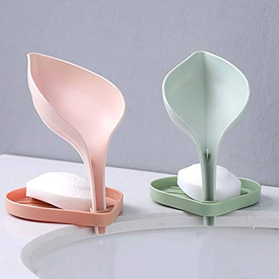 Leaf Shaped Self-Draining Sponge And Soap Dish